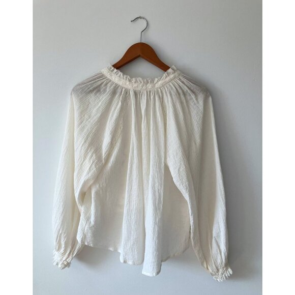 Free People Sivan Embroidered Top Ivory Size XS - Picture 5 of 8